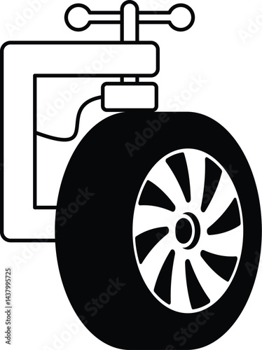 Car tire fitting services design concept