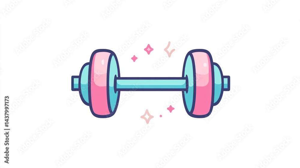Obraz premium Pink dumbbell fitness workout gym exercise (9)
