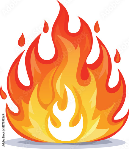 vector illustration of a burning fire