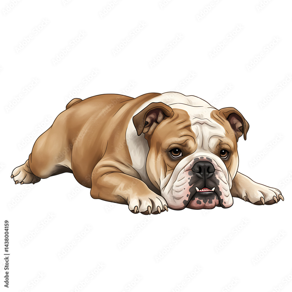 Obraz premium Bulldog Lazy Pose