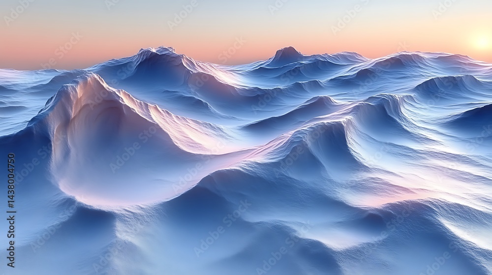 Serene Sunset with Snowy Mountainscape. Serene Sunset with Snowy Mountainscape.