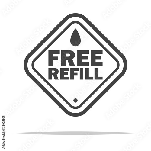 Free refill sign icon transparent vector isolated