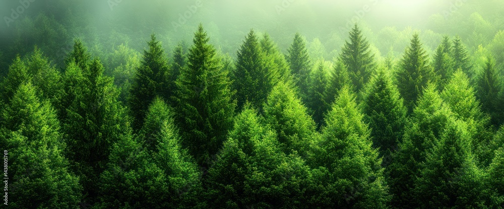 Obraz premium Lush green forest canopy