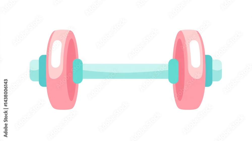 Obraz premium Pink dumbbell isolated, fitness, workout, gym, healthy lifestyle, exercise, weightlifting
