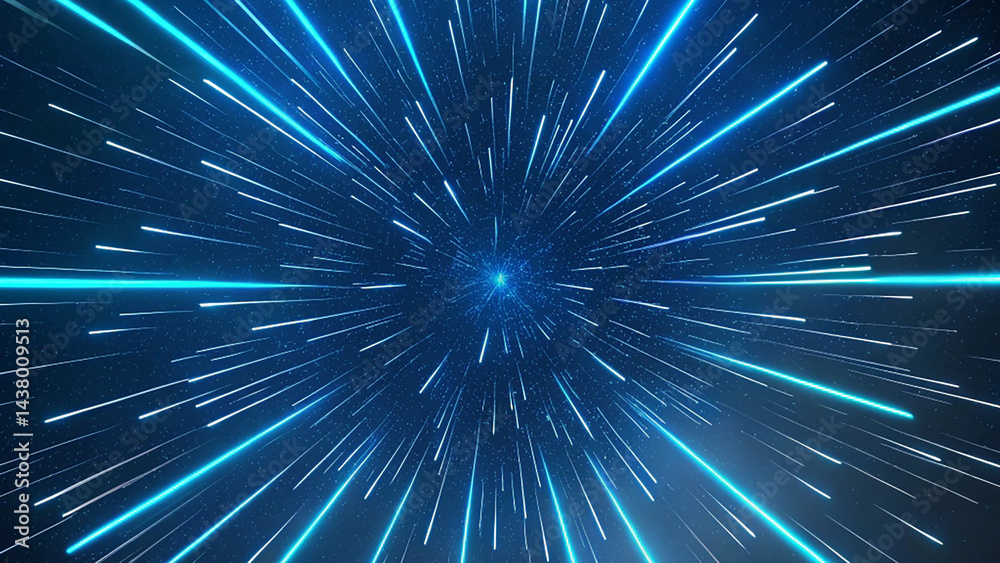 Hyperspace Jump Blue Light Speed Warp Effect in Space Hyperspace Jump Blue Light Speed Warp Effect in Space
