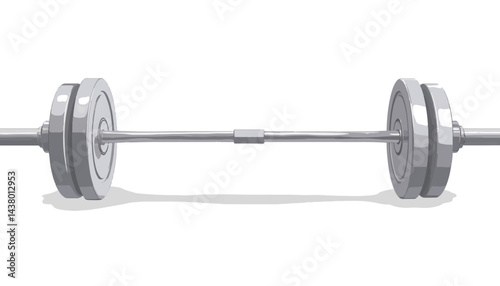 Sleek deadlift bar showcasing minimalist design on white background, fitness
