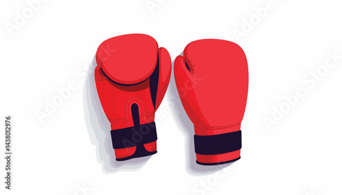 Modern red boxing gloves on white background, fitness motivation