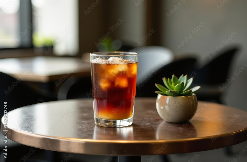 iced iced coffee on the table in a cafe, menu iced iced coffee on the table in a cafe, menu
