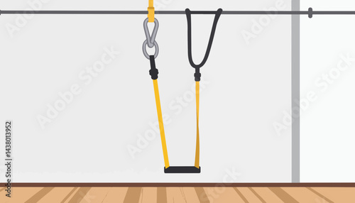 TRX suspension trainer hanging in gym, ready for workout motivation