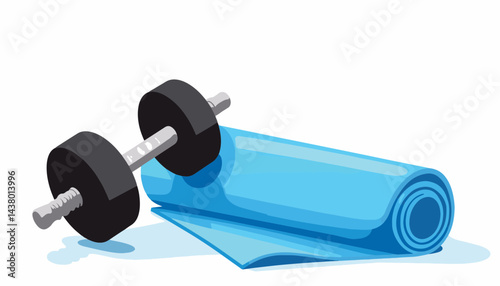 Sleek gym equipment for body fat reduction on blue mat, fitness concept