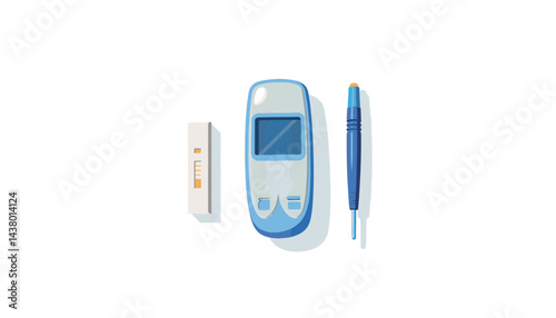Compact diabetes test kit with glucometer and lancing device, health management