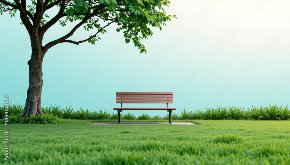 Obraz premium Park Bench Under Green Tree
