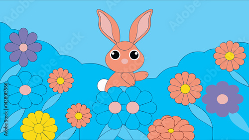 easter background with rabbits
