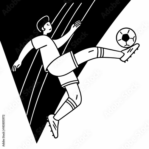 A soccer with a football