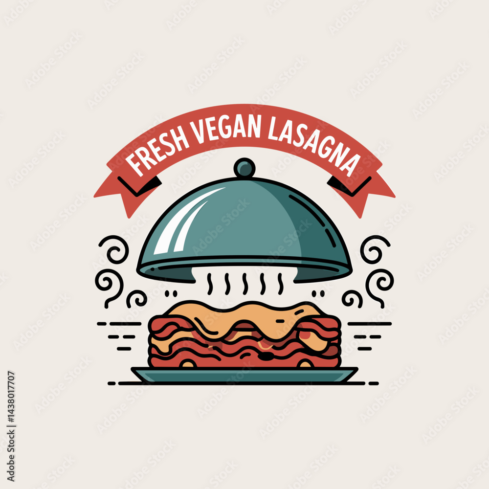 Fototapeta premium Fresh Vegan Lasagna Badge