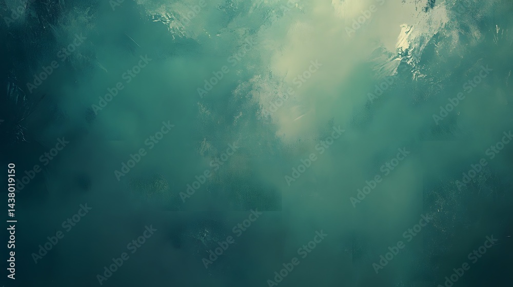 Fototapeta premium Abstract textured backdrop of teal and beige hues.