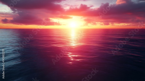 Vibrant Sunset Ocean View.