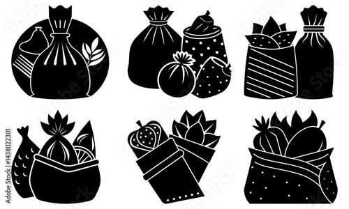 Reusable Food Wraps silhouette vector