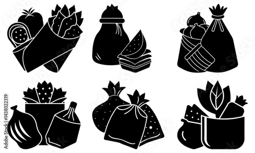 Reusable Food Wraps silhouette vector