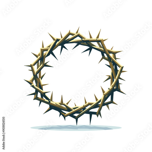 Thorn Crown Symbolizing Sacrifice in Minimalist Style  