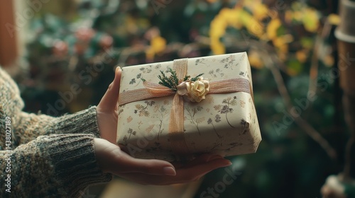 A person receiving a beautifully wrapped gift as a token of gratitude