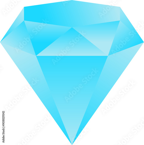 Blue shining gradient vector diamond