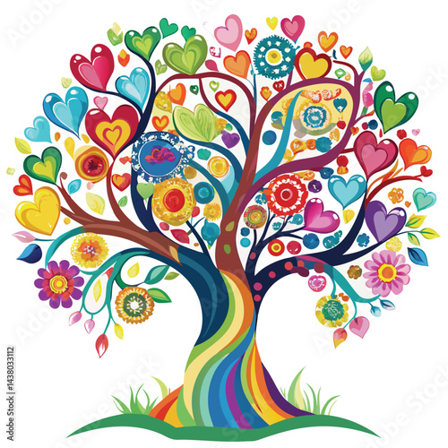 Colorful Heart Tree