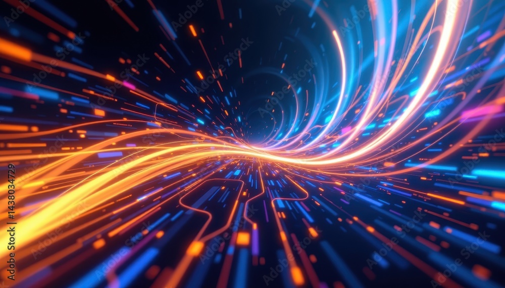 Obraz premium Colorful Abstract Light Trails Motion Background for Creative Projects