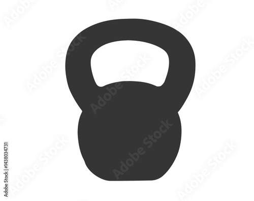 Kettlebell silhouette Black and White Vector Illustration