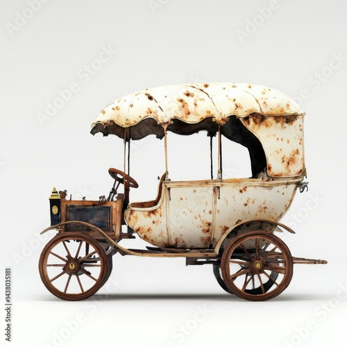 Obraz na płótnie Vintage car with a decorative canopy, showcasing classic design and historical charm. w salonie