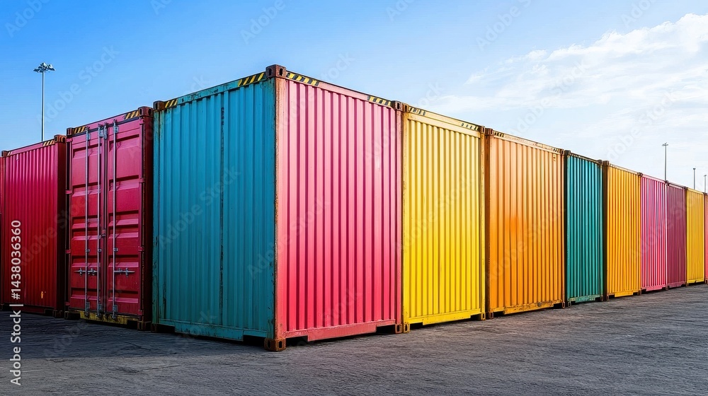 Fototapeta premium Containers in shipping yard, shipping port. 
