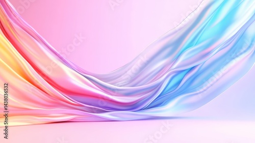 Fluid, vibrant fabric drapes in pastel hues