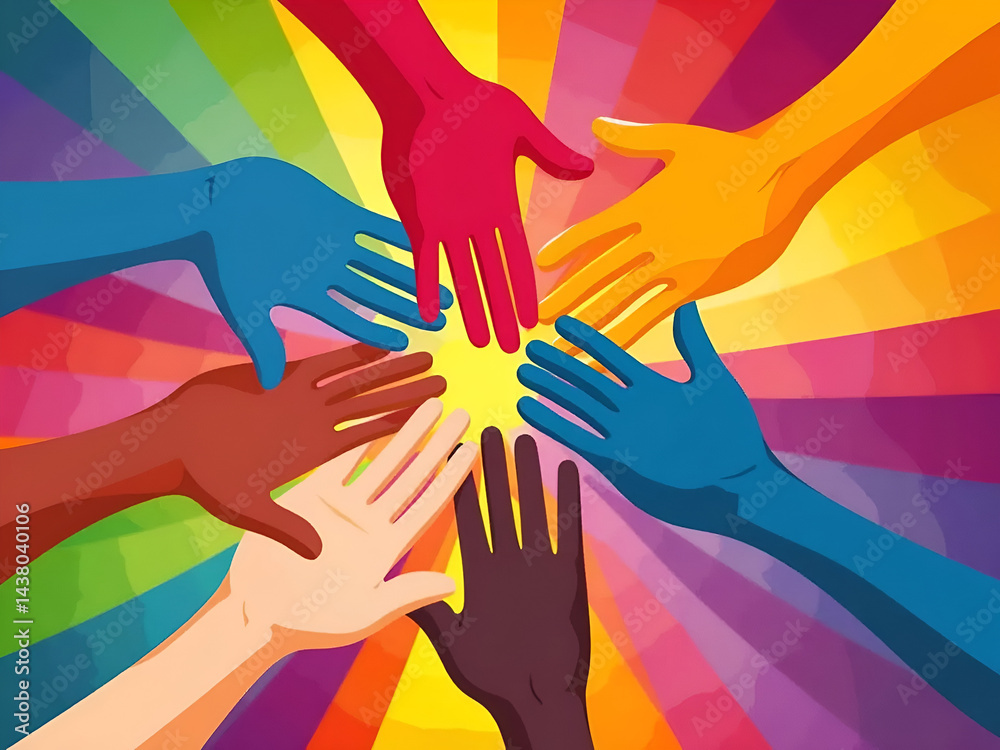 Obraz premium Diversity People Illustration – Inclusive Community and Multicultural Unity Concept Art 