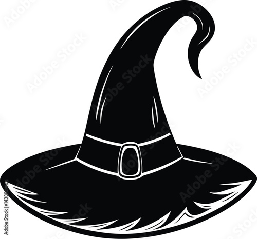 Witch Hat Silhouette White Background