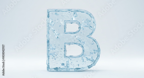 Frozen Letter B: Icy Textural Alphabet