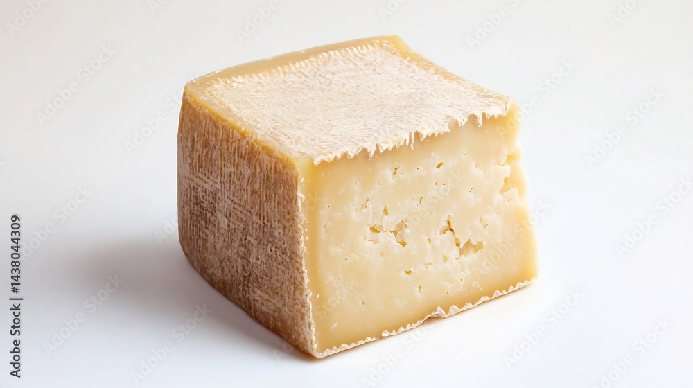 A Whole Block of Parmesan Cheese In Its Original Form Isolated a White Background A Whole Block of Parmesan Cheese In Its Original Form Isolated a White Background