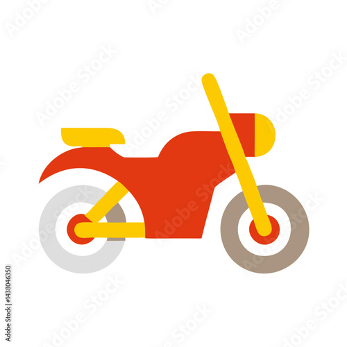 colorful motorcycle illustration, representing transportation and adventure concept, copy space