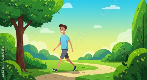 man in park illustration