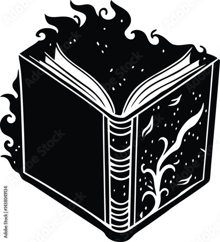 Book Silhouette on White Background