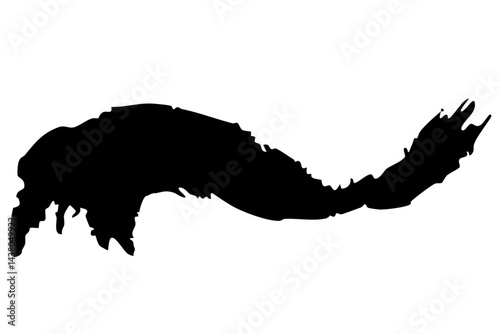 和風素材　筆で描かれたダイナミックな線のイラストセット　ベクター