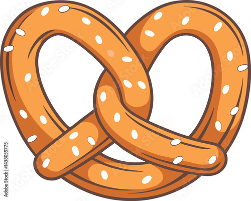 Ultra-Realistic Golden Pretzel Vector Illustration with Coarse Salt – Artisanal Gourmet Snack Design for Food, Bakery & Culinary Packaging