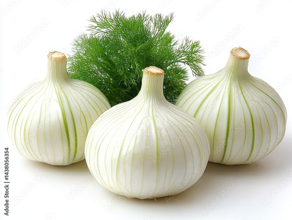 Obraz premium Fresh White Onions with Dill