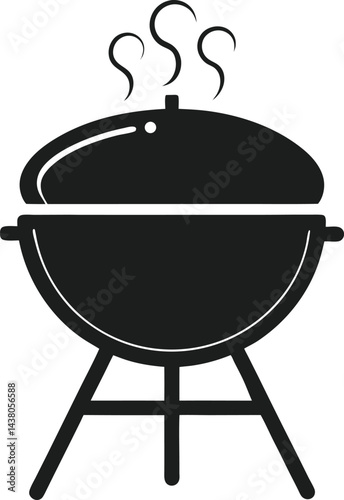 Backyard Cookout Barbecue Grill Silhouette Vector, USA Event Icon