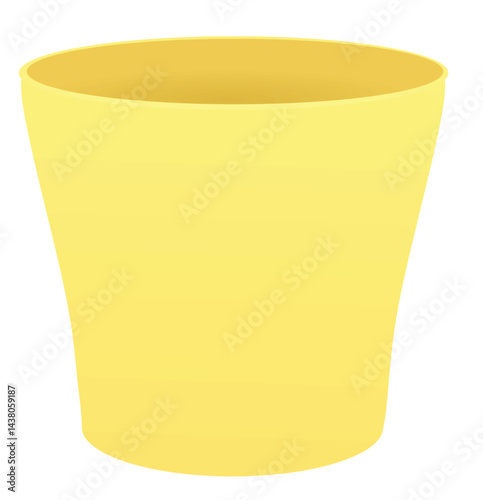 Yellow  flower pot. vector illustration
