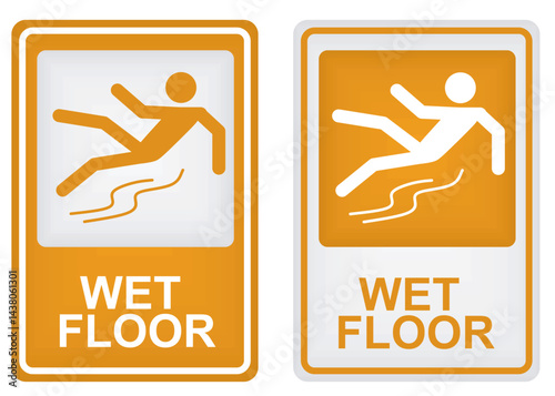 Wet floor sign. vector illustration