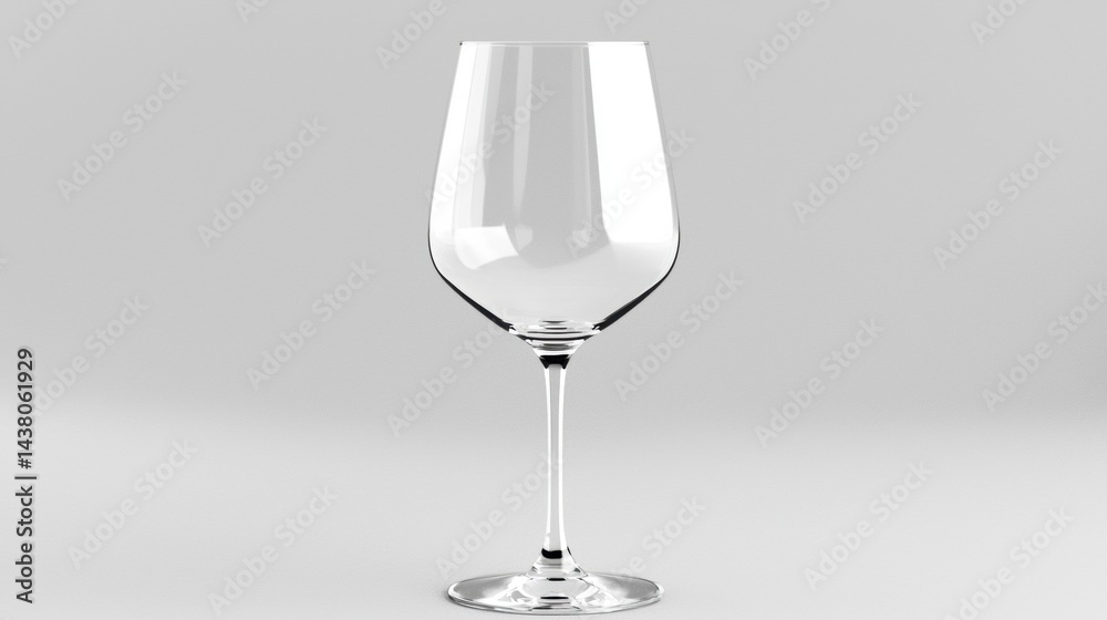 A clear wine glass with a long stem and wide bowl. A clear wine glass with a long stem and wide bowl.