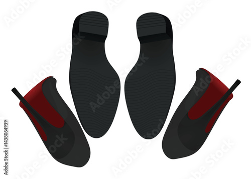 Two pairs of foot icon. vector