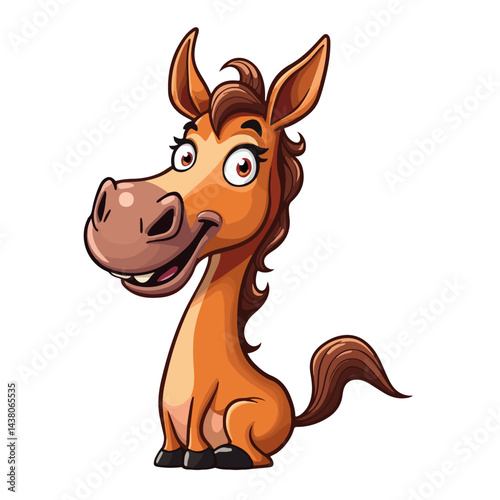 funny horse cartoon vector illustration