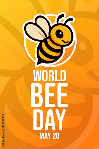 World Bee Day. May 20. Vector illustration. Holiday banner, card, poster and background template.
