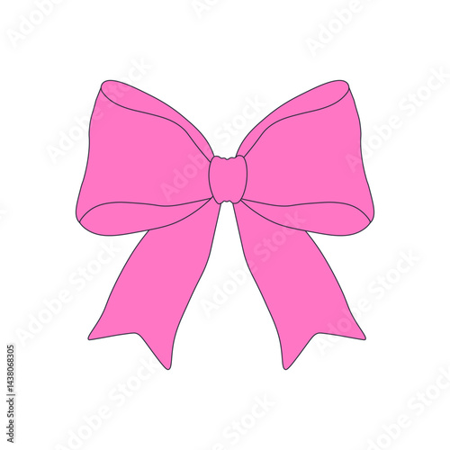 Photography Simple flat Pink Bow vector illustration, hand drawn Pink Bow isolated transpare